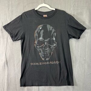 Harley Davidson mens medium  T Shirt skull des moines big barn